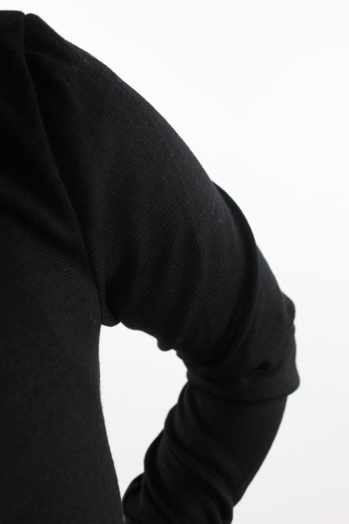 Schlafanzug schwarz aus Merinostrick unisex