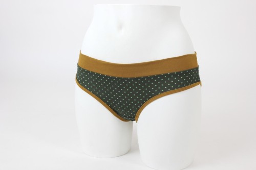 Damen-Unterhose grün gepunktet
