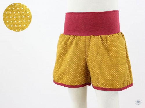 kurze Hose für Kinder mit Punkten auf gelb 104-116
