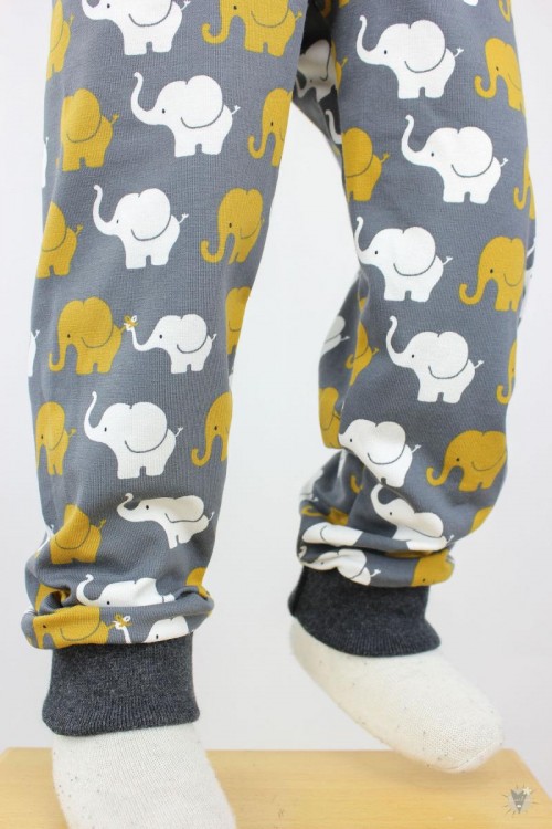 Kinder-Leggings dunkelgrau mit Elefanten
