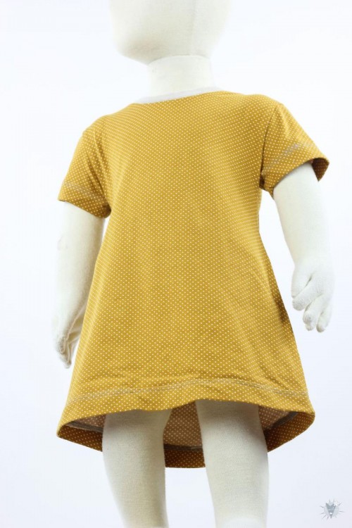 Kinder-Jerseykleid mit Punkten auf gelb