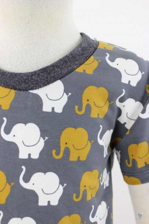 dunkelgraues Kinder-T-Shirt mit Elefanten