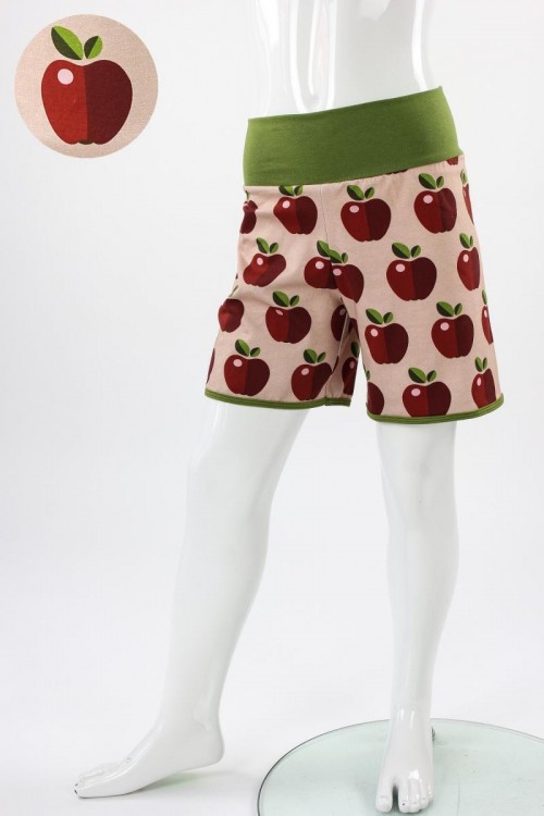 kurze Hose für Kinder rosa mit Äpfeln