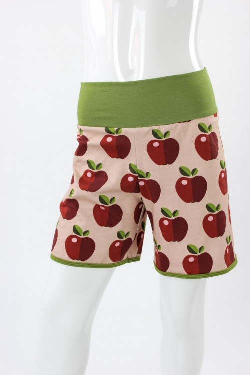 kurze Hose für Kinder rosa mit Äpfeln
