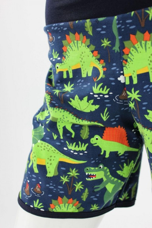 kurze Hose für Kinder dunkelblau mit Dinos