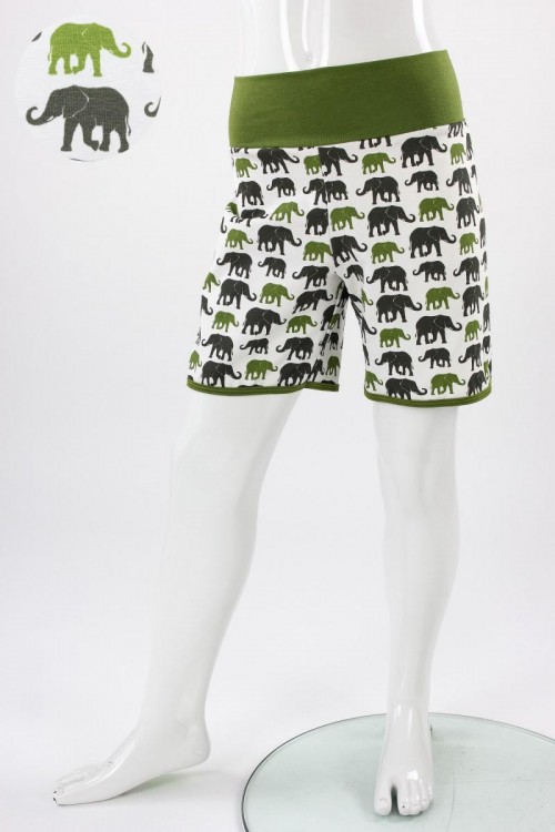 kurze Hose für Kinder mit grünen Elefanten