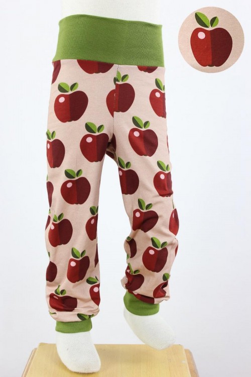 Kinder-Leggings rosa mit Äpfeln