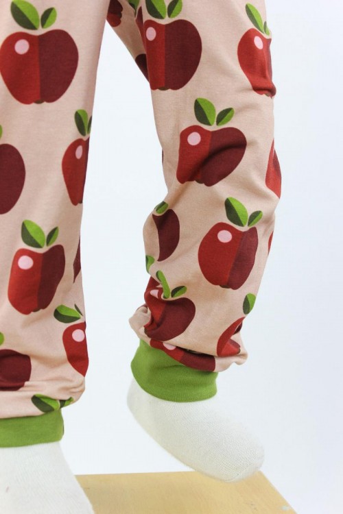 Kinder-Leggings rosa mit Äpfeln