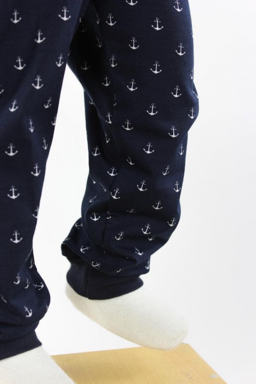 Kinder-Leggings marineblau mit Ankern