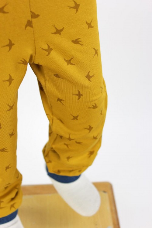 Kinder-Leggings gelb mit Vögeln