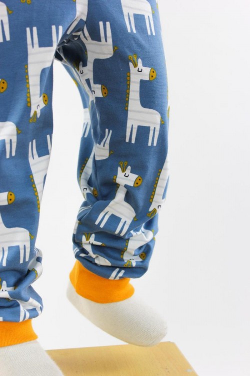 Kinder-Leggings blau mit Giraffen