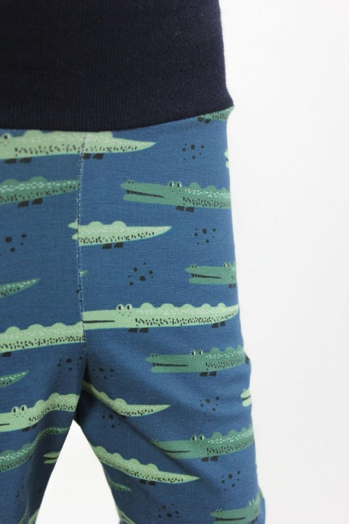 Kinder-Leggings blau mit Krokodilen