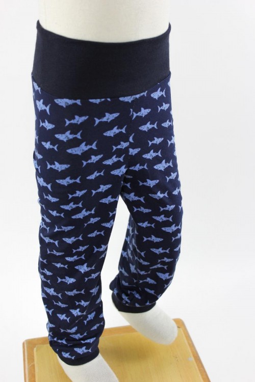 Kinder-Leggings dunkelblau mit Haien