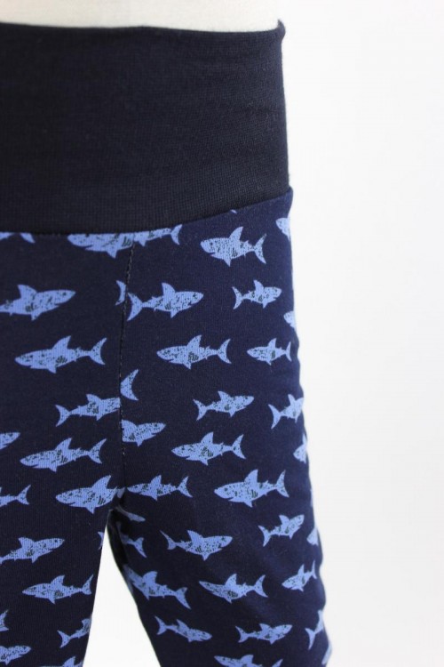 Kinder-Leggings dunkelblau mit Haien