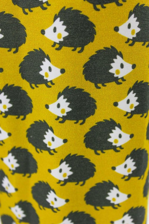 Kinderhose aus Öko-Jersey gelb mit Igeln