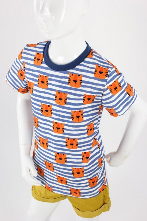 Kinder-T-Shirt  gestreift mit Tigern