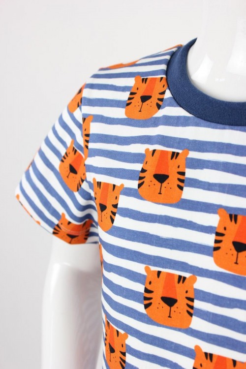 Kinder-T-Shirt  gestreift mit Tigern