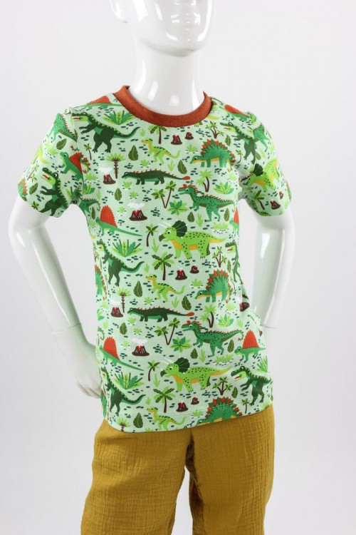 Kinder-T-Shirt grün mit Dinos