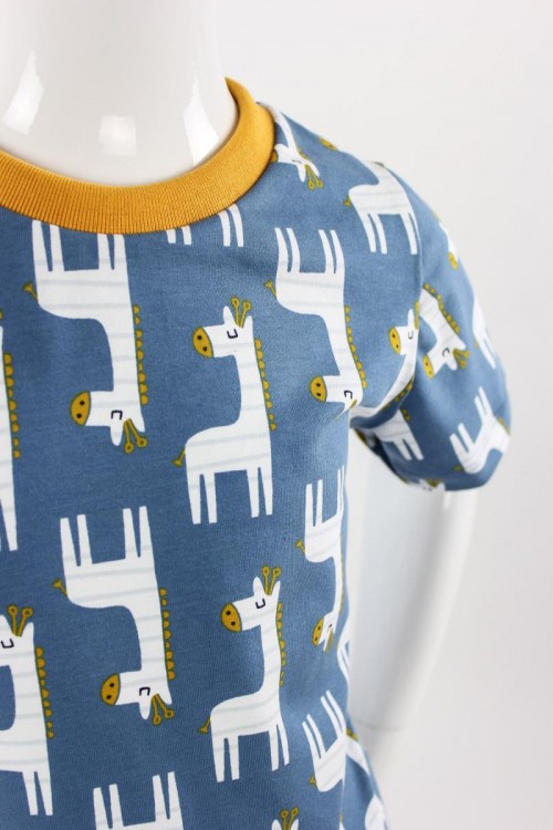 Kinder-T-Shirt blau mit Giraffen