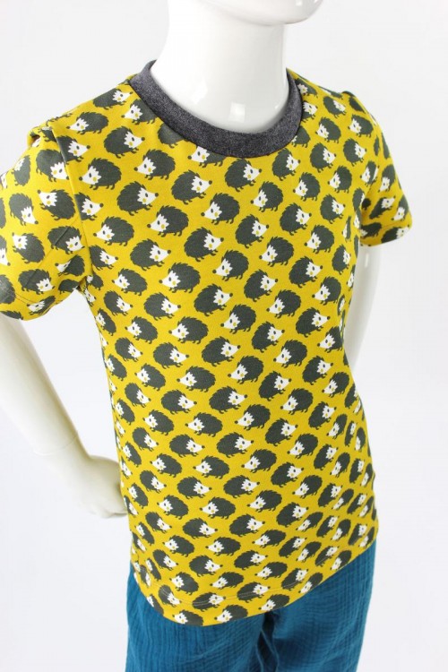 Kinder-T-Shirt gelb mit Igeln