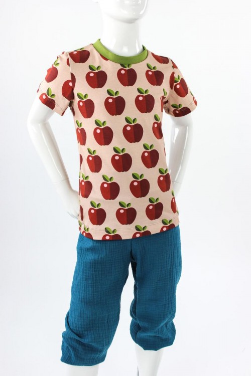 Kinder-T-Shirt rosa mit Äpfeln