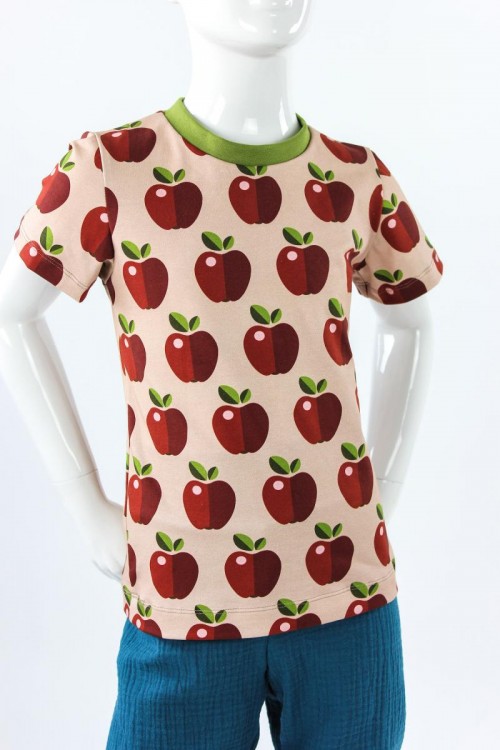 Kinder-T-Shirt rosa mit Äpfeln