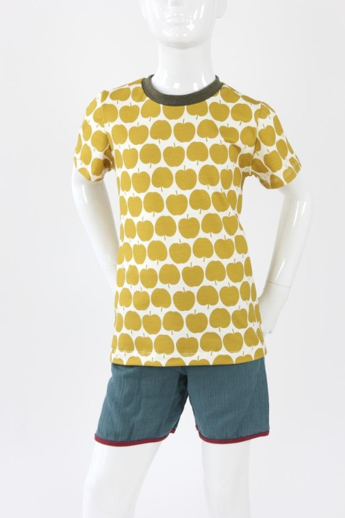 T-Shirt für Kinder mit gelben Äpfeln