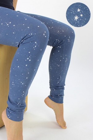 Leggings blau mit Sternen Bio-Baumwolle