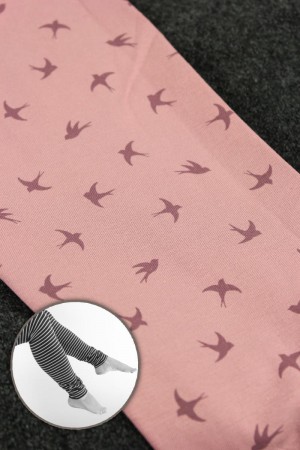 Leggings rosa mit Vögeln