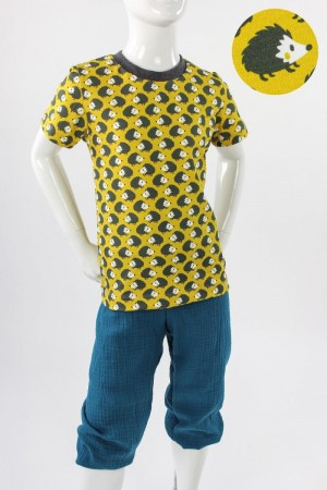 Kinder-T-Shirt gelb mit Igeln 74/80